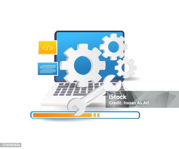 Computer Process Stock Image Loading Computer Application Update Maintenance Process Stock ...