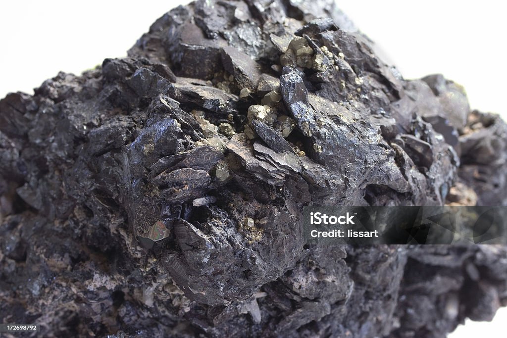 Pietre e minerali-ematite XL s con quarzo e pirite - Foto stock royalty-free di Bellezza