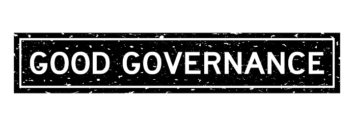 Grunge black good governance word square rubber seal stamp on white background