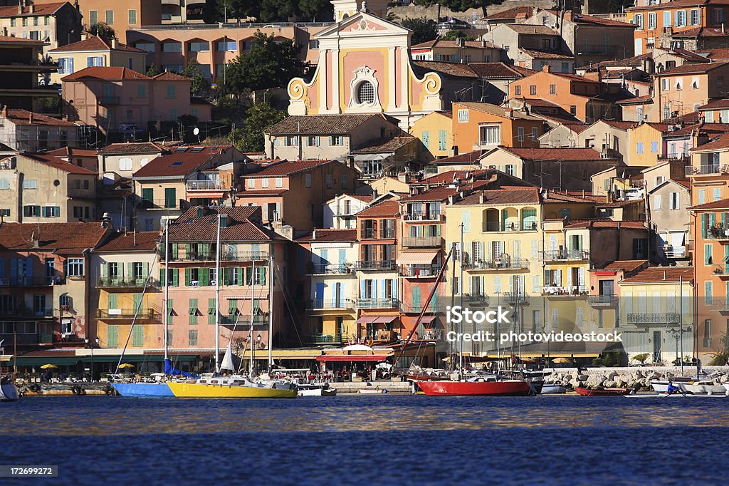 Hermosa costa azul - Foto de stock de Villefranche-sur-Mer libre de derechos