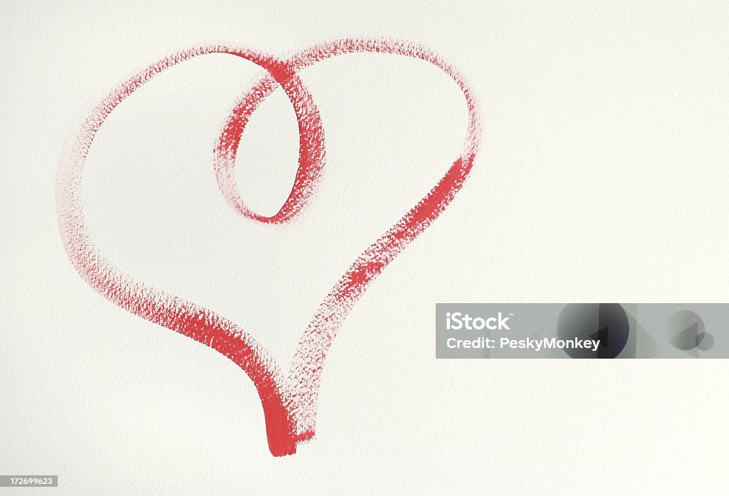 Arty coração desenho de Batom vermelho sobre branco - Royalty-free Amizade Foto de stock