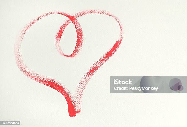 Arty Coração Desenho De Batom Vermelho Sobre Branco - Fotografias de stock e mais imagens de Amizade