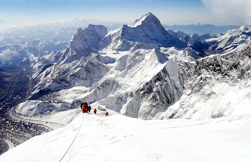 Mountaineers climbing Everest