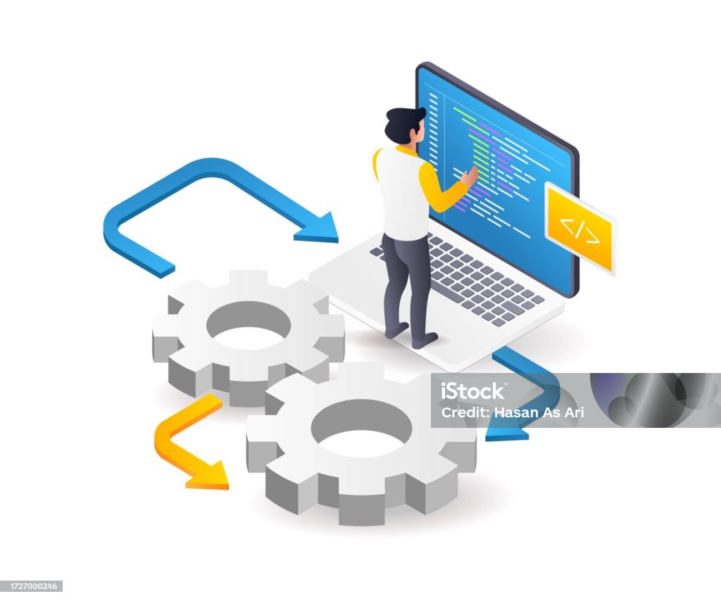 Programmers Perform System Operations On Technological Data Stock ...