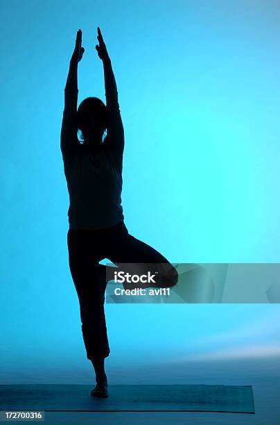 Yoga Silhouette Pose Stock Photo - Download Image Now - Active Lifestyle, Adult, Adults Only