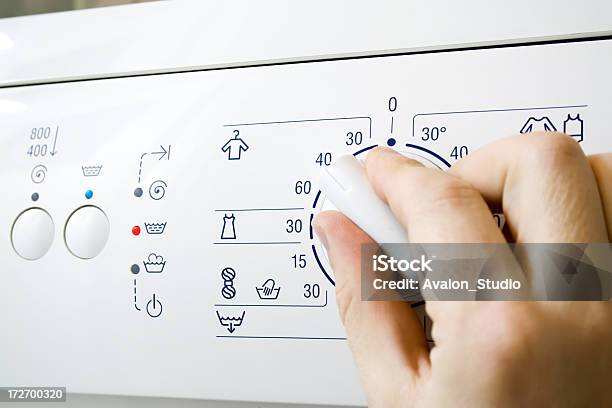 Temperature Knob In The Washing Machine Stock Photo - Download Image Now - Washing Machine, Cold Temperature, Washing