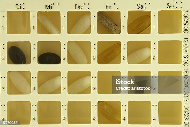 약품 Organizer 0명에 대한 스톡 사진 및 기타 이미지 - 0명, 건강관리와 의술, 달력 날짜