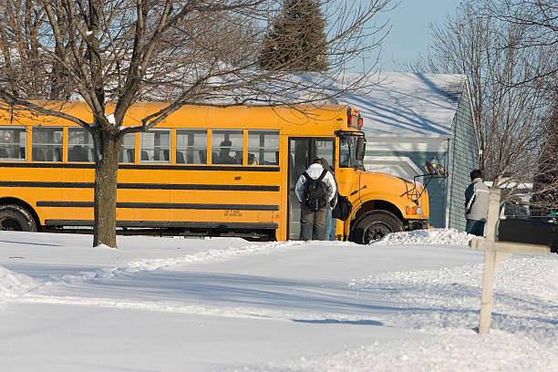 istock boarding school bus after fresh snow 172700727