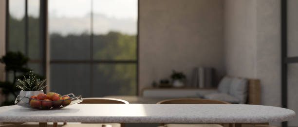 istock Copy space for displaying your product on a dining table in a modern room. 1727010847