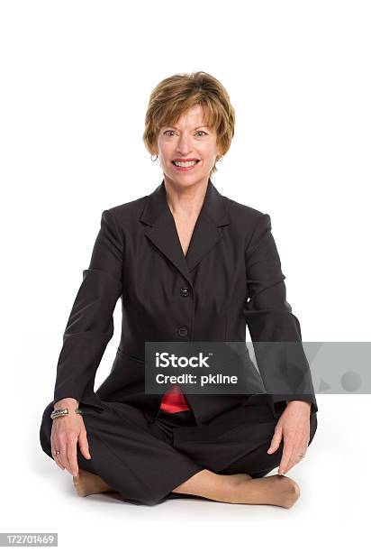 Mature Business Woman Sitting On The Floor Stock Photo - Download Image Now - Adult, Adults Only, Assistance