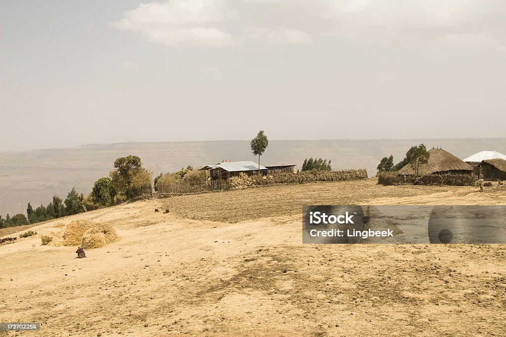 African hut in Ethiopia African landscape with a hut in Ethiopia.up. Africa Stock Photo