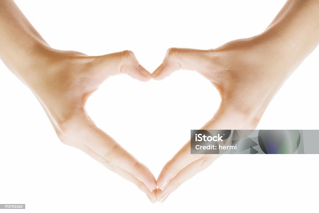 Forma de coração feita de duas belas palmeiras - Foto de stock de Símbolo do Coração royalty-free