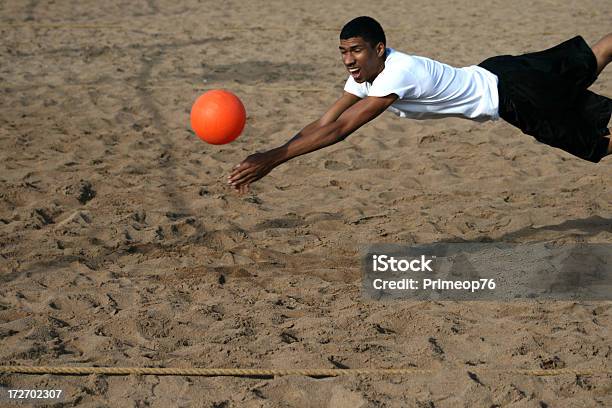 Diving Save Stock Photo - Download Image Now - Sand, Sports Court, Volleyball - Ball