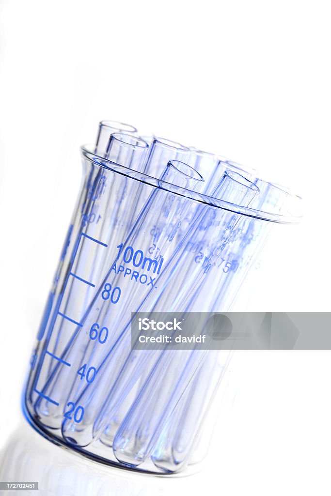 Test Tube Abstract High contrast backlit test tubes in a beaker Back Lit Stock Photo