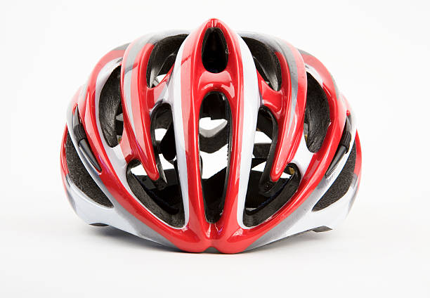moderna casco de bicicleta - cycling helmet cycling sports helmet isolated fotografías e imágenes de stock