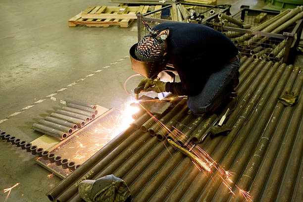 Cutting Steel stock photo