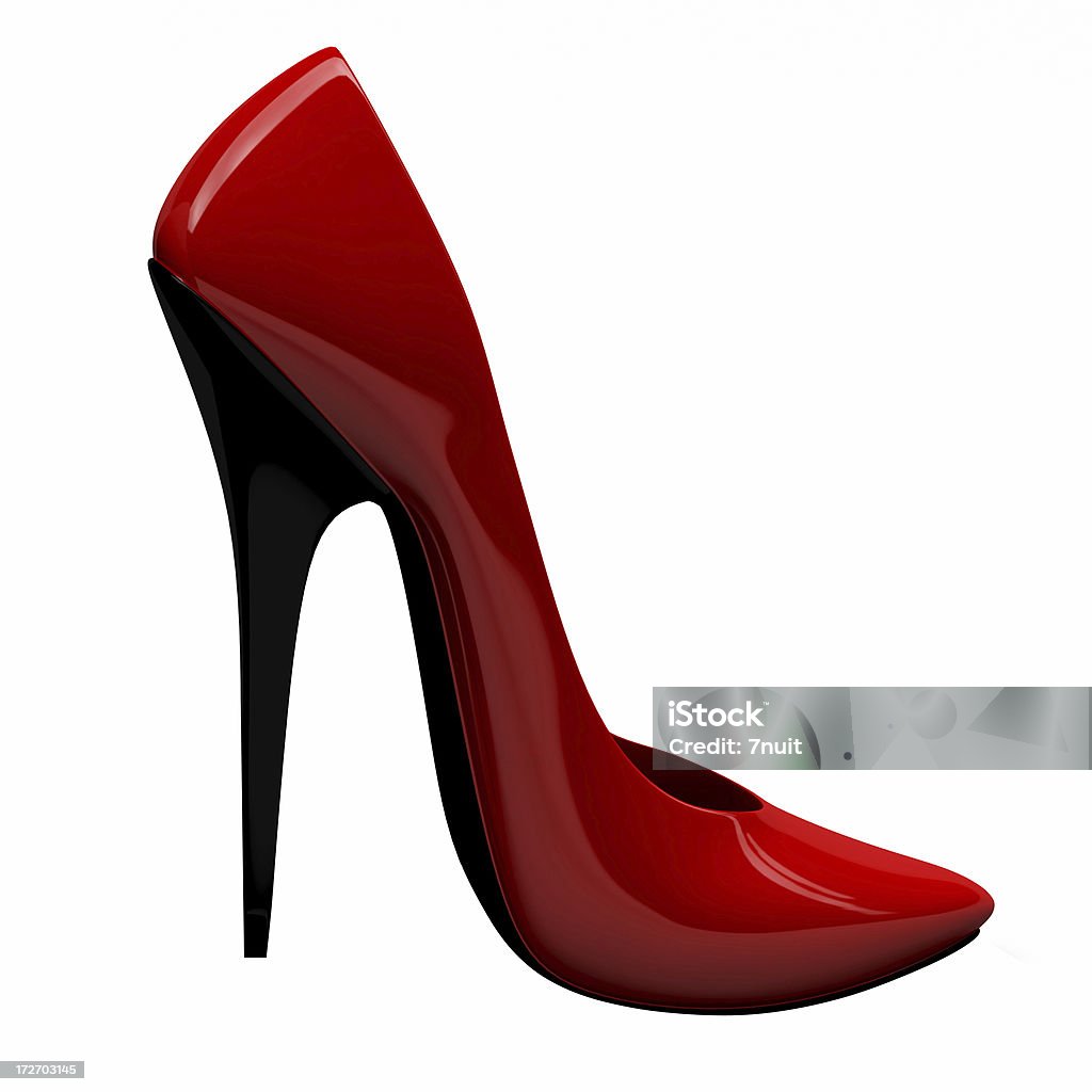3 D rojo y zapatos de tacones de zapatos - Foto de stock de Rojo libre de derechos