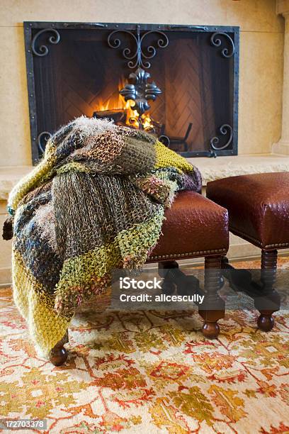 Handknit Wool Afghan Stock Photo - Download Image Now - Blanket, Comfortable, Cowhide