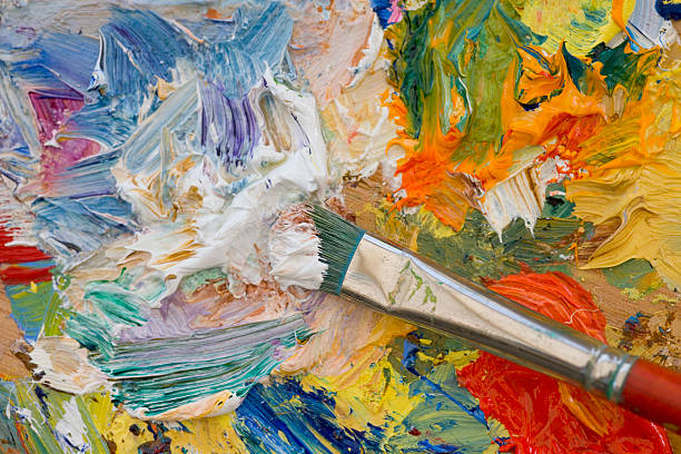 istock Artists oil painting palette 172703597