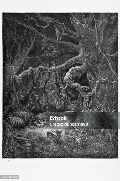 A Floresta - Arte vetorial de stock e mais imagens de Bosque - Bosque, Imagem Gravada, Imagem pintada