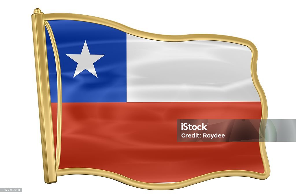 Bandeira Pin-Chile - Foto de stock de Bandeira royalty-free