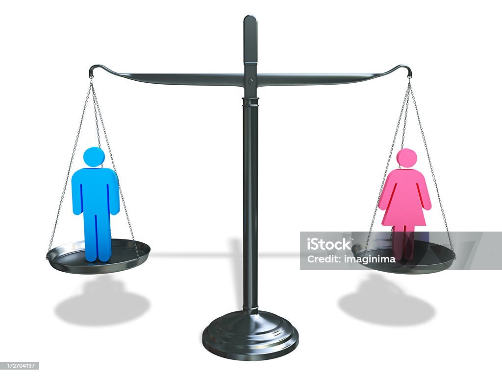La igualdad hombre mujer - Foto de stock de Báscula libre de derechos