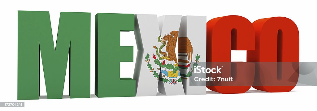 3 D con la bandiera del Messico - Foto stock royalty-free di America Latina