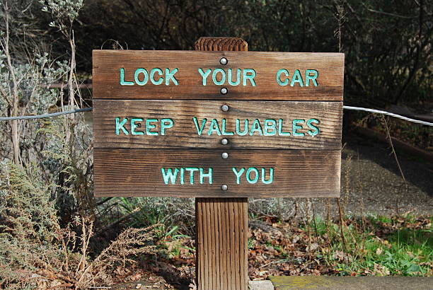 istock Warning Sign in Parking Lot, Protect 172704671