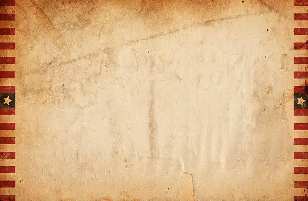 "Image of an old, grungy piece of XXXL paper with a distressed patriotic border. Great background file/design element. See more quality images like this one in my portfolio.While you're here why not leave a rating for this file or for some of the other work in my portfolio"