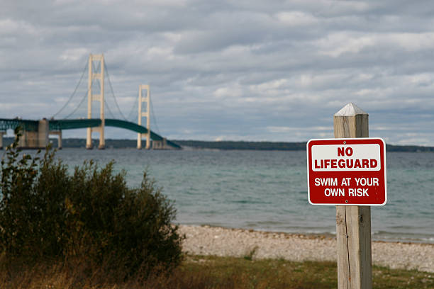 istock No Lifeguard at Mackinac Bridge 172705520