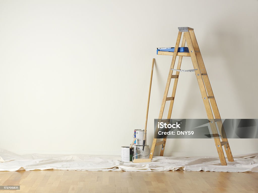 House Painting A room ready to be painted. Painting - Activity Stock Photo