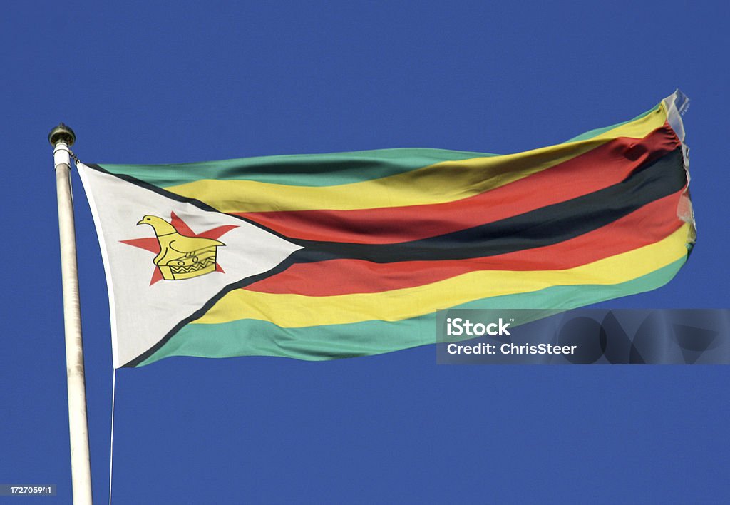Bandeira de Zimbabué - Foto de stock de Apartheid royalty-free