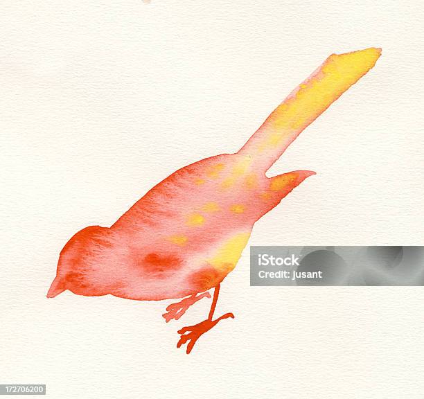 Hyperolius Vermelho E Amarelo De Aves Em Aquarela - Fotografias de stock e mais imagens de Pintura em Aquarela - Pintura em Aquarela, Animal, Ilustração