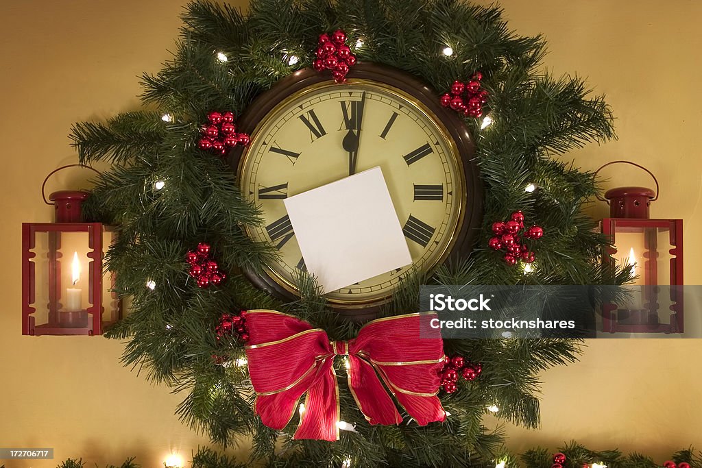 Reloj de Navidad - Foto de stock de Abeto libre de derechos