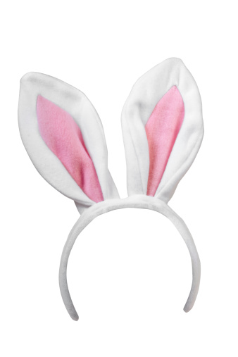 Costume bunny ears islated on white with clipping path. Can be easily added to anyone's head...or whatever