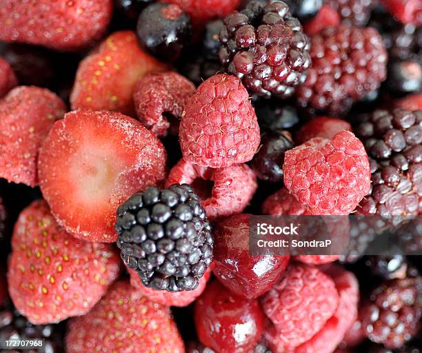 Mixed Frozen Berries Stock Photo - Download Image Now - Cherry, Frozen, Antioxidant