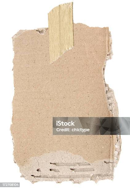 Torn Cardboard With A Piece Of Tape Stock Photo - Download Image Now - Cardboard, Adhesive Tape, Torn