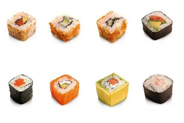 eight pieces of sushi rollsRelated images here