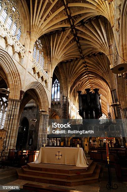 Photo libre de droit de Exeter Cathedral banque d'images et plus d'images libres de droit de Cathédrale d'Exeter - Cathédrale d'Exeter, Abbaye, Arc - Élément architectural