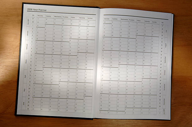 行事日程-シリーズ - today stationary personal organizer book ストックフォトと画像