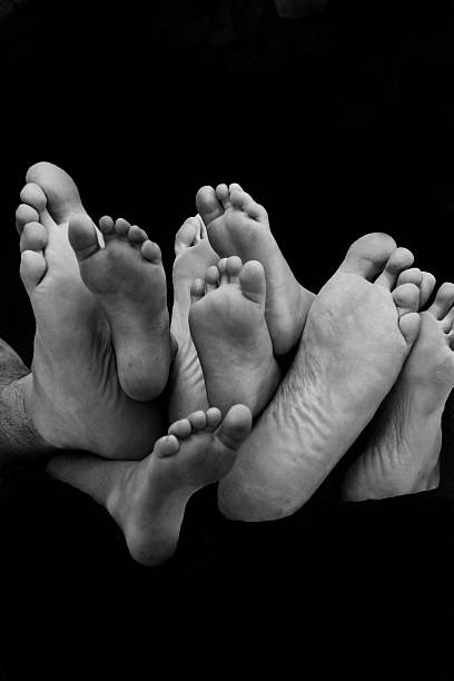 shot in b/w family of four