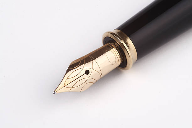 penna d'oro - luxury pen office supply fountain pen foto e immagini stock