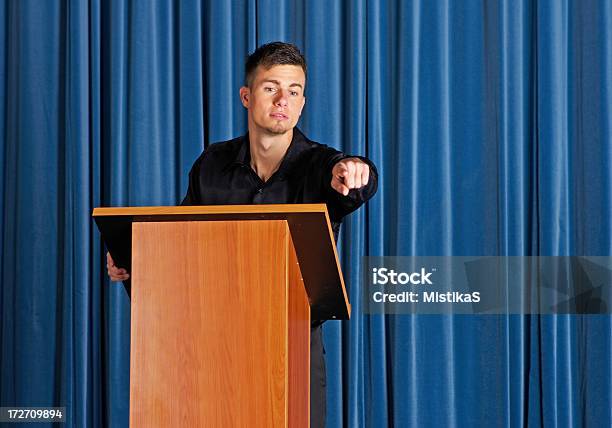 Your Question Please Stock Photo - Download Image Now - Lectern, Public Speaker, Politician