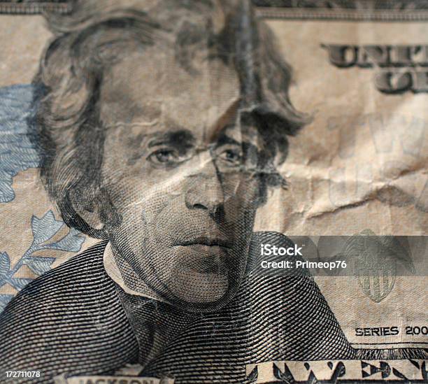 Arrugados Jackson Foto de stock y más banco de imágenes de Andrew Jackson - Presidente de los Estados Unidos - Andrew Jackson - Presidente de los Estados Unidos, Billete de banco, Billete de dólar estadounidense