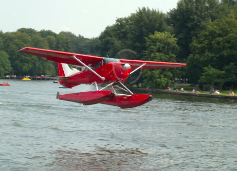 Red floatplane