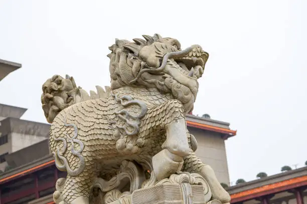 Chinese traditional mythical beast Qilin sculpture