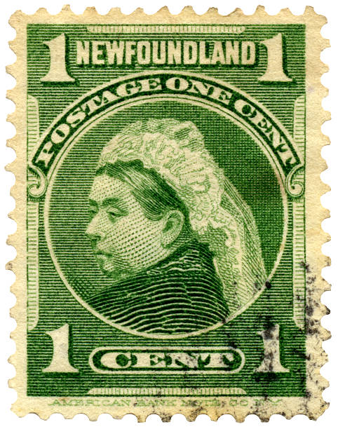 Queen Victoria Newfoundland Postage Stamp stock photo