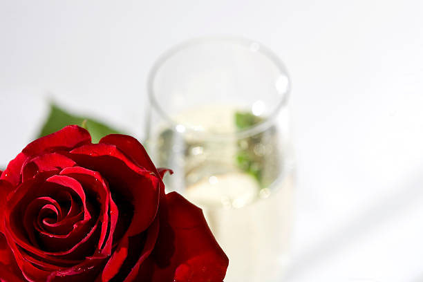 istock Red rose and champagne 172711329