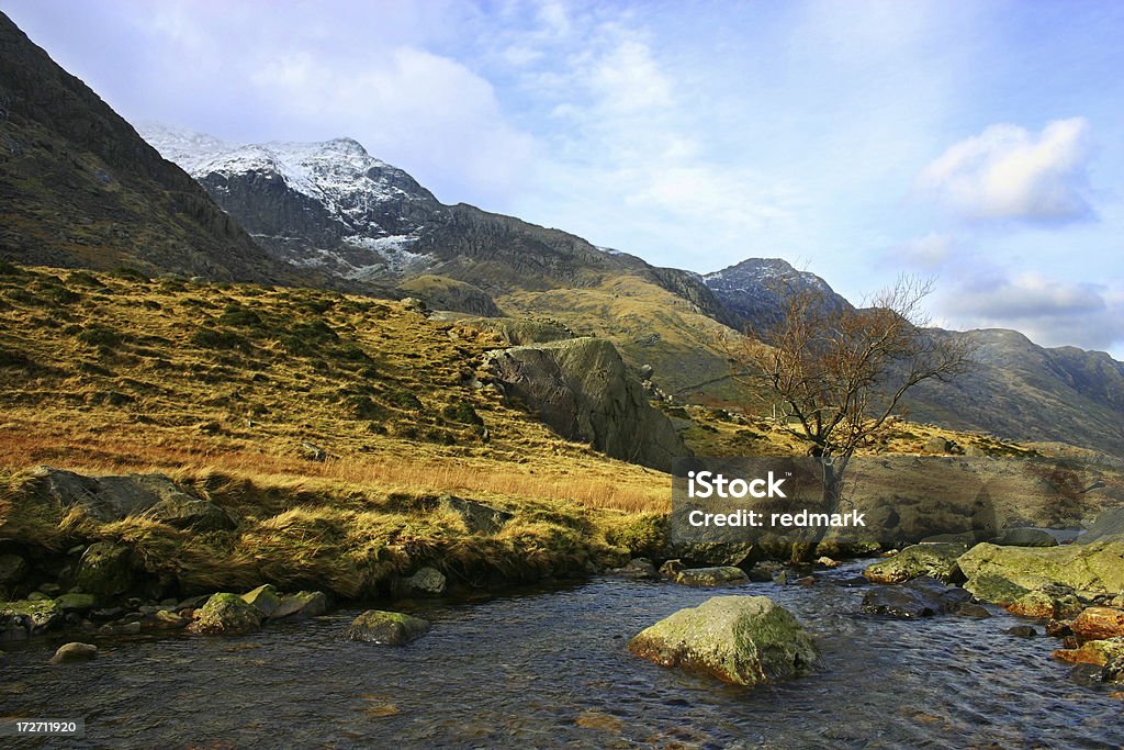 Mt Snowdon brook e pitoresco paisagem - Foto de stock de Caernarfon royalty-free