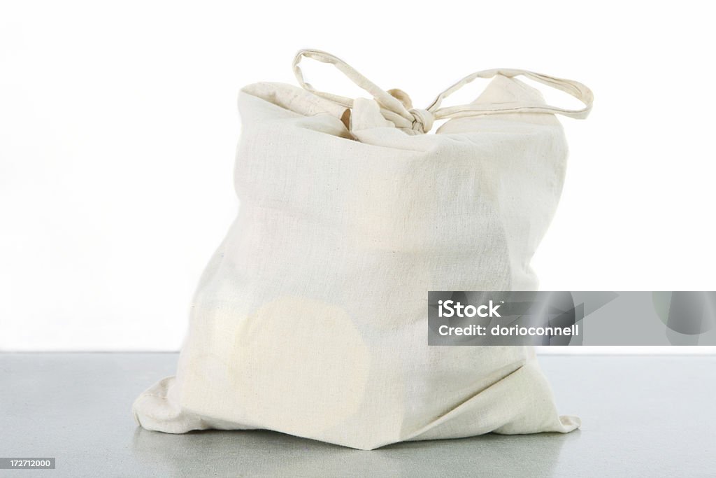 full bag a canvas bag isolated over white Bag Stock Photo